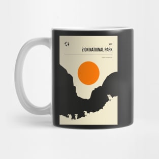 Zion National Park Vintage Minimal Retro Travel Poster Mug